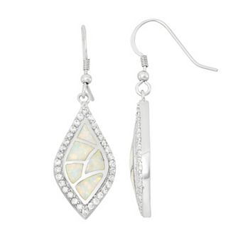 Nautica Rocks Lab-Created Opal & Cubic Zirconia Sterling Silver Drop Earrings