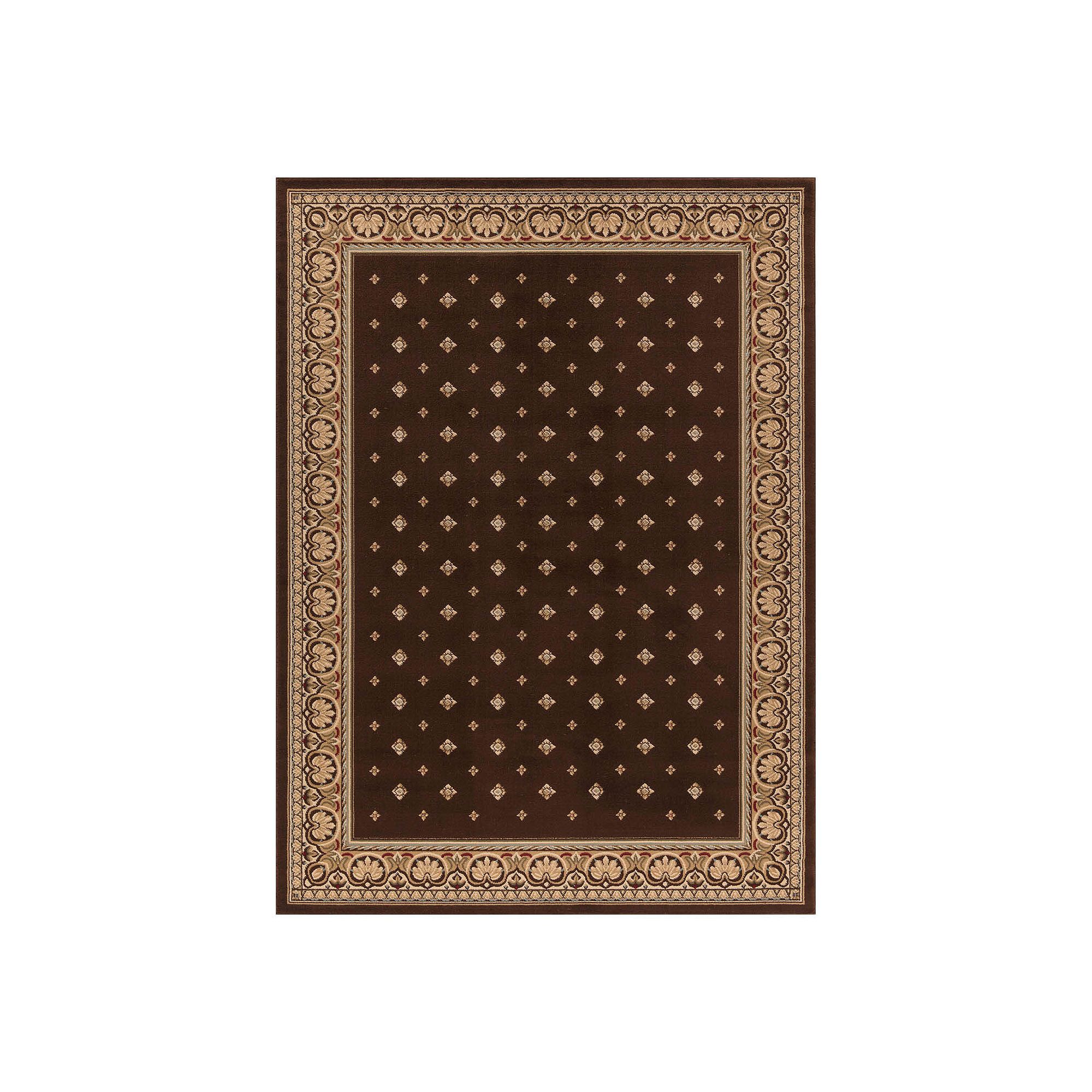 Merinos Pin Dot Framed Rug, Brown