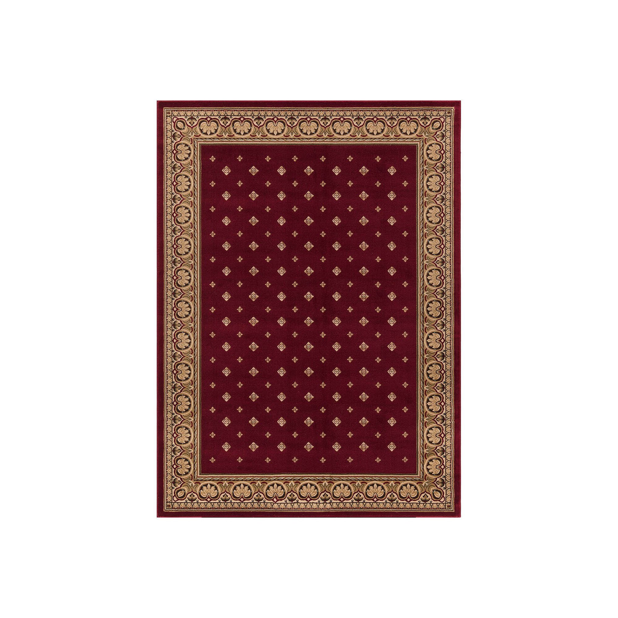 Merinos Pin Dot Framed Rug, Red