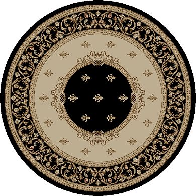 Merinos Fleur de Lis Medallion Framed Rug