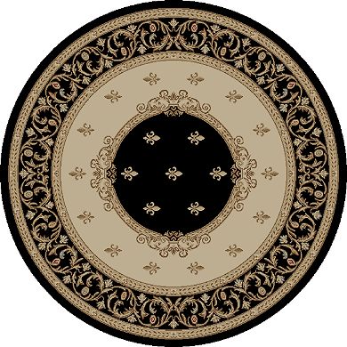 Merinos Fleur de Lis Medallion Framed Rug