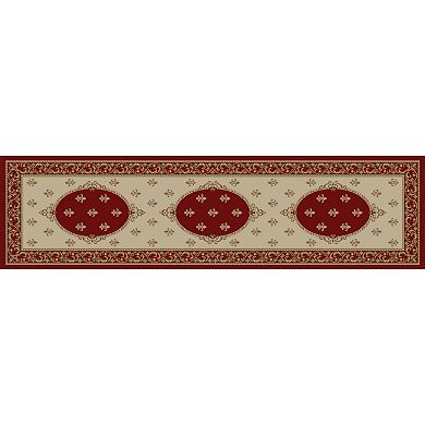 Merinos Fleur de Lis Medallion Framed Rug
