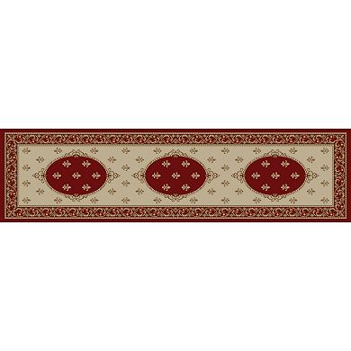 Merinos Fleur de Lis Medallion Framed Rug