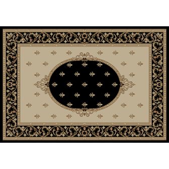 Merinos Fleur de Lis Medallion Framed Rug