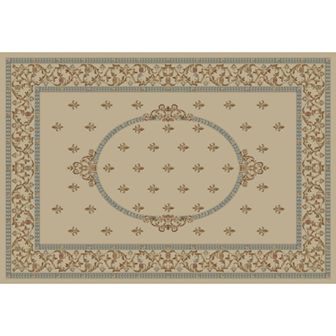 Merinos Fleur de Lis Medallion Framed Rug