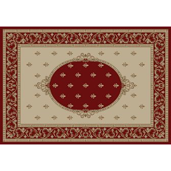 Merinos Fleur de Lis Medallion Framed Rug