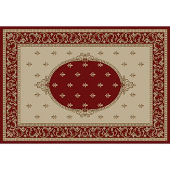 Merinos Fleur de Lis Medallion Framed Rug