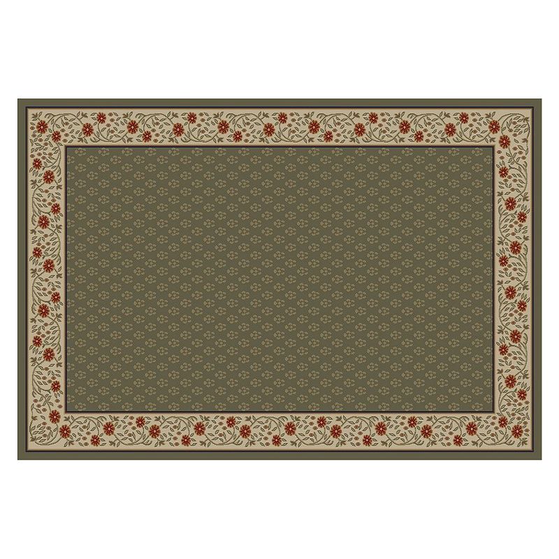 Merinos Harmony Floral Rug, Green, 6.5X9 Ft