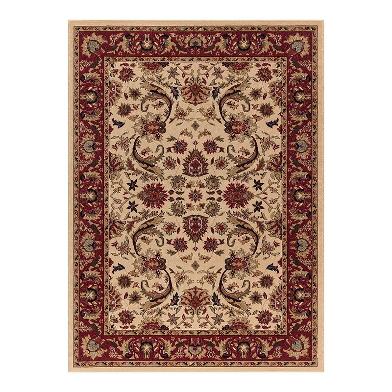 Merinos Sultanabad Floral Framed Rug, White, 8Ft Rnd