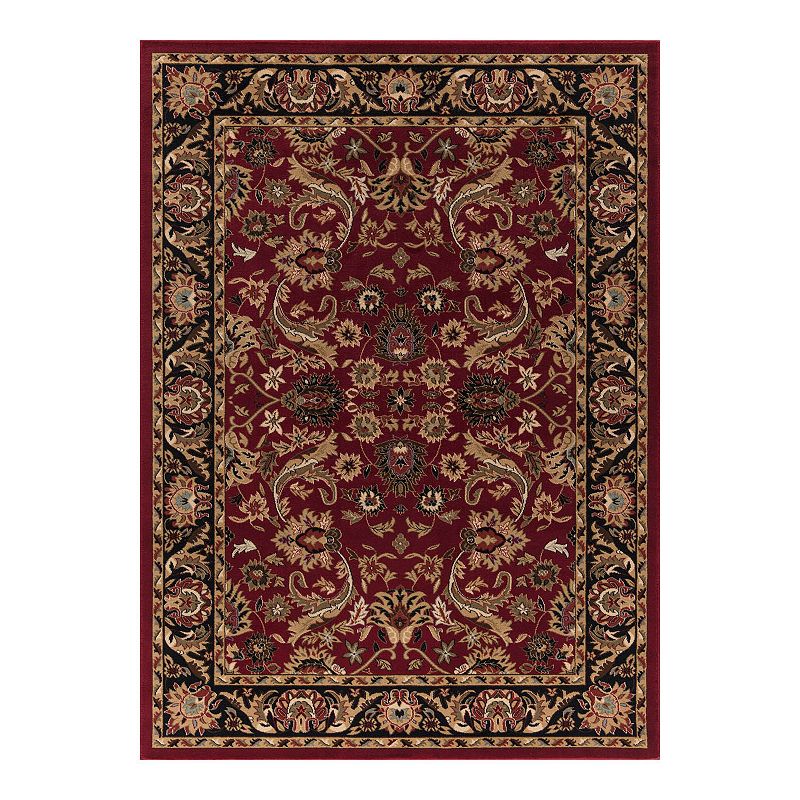 Merinos Sultanabad Floral Framed Rug, Red, 8X11 Ft