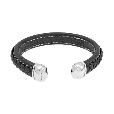 LYNX Stainless Steel Braided Cuff Bracelet - Men