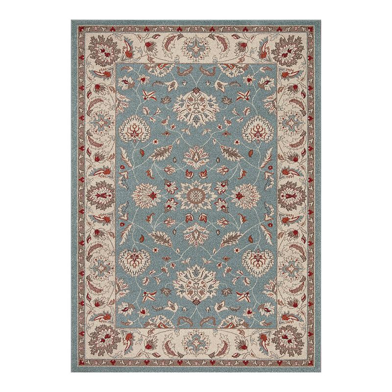 Merinos Talya Oushak Floral Rug, Blue, 5Ft Rnd