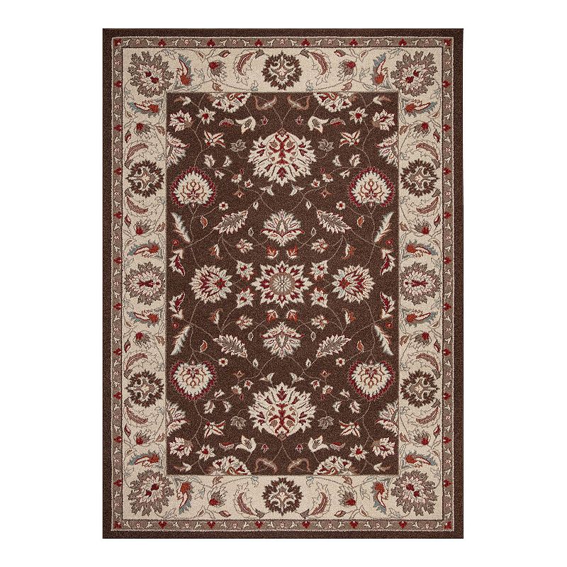 Merinos Talya Oushak Floral Rug, Brown, 6.5X9 Ft