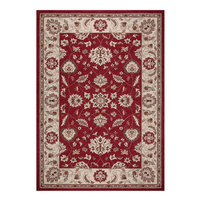 Merinos Talya Oushak Floral Rug, Red, 5X7 Ft