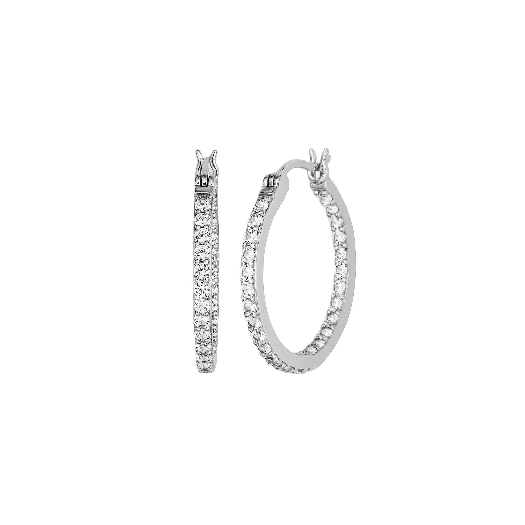 100 Facets of Love Sterling Silver Lab-Created White Sapphire Inside-Out ho