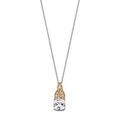 100 Facets of Love 10k Gold Lab-Created White Sapphire Pendant