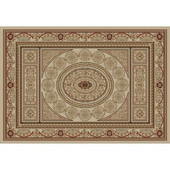 Merinos Aubusson Medallion Framed Rug