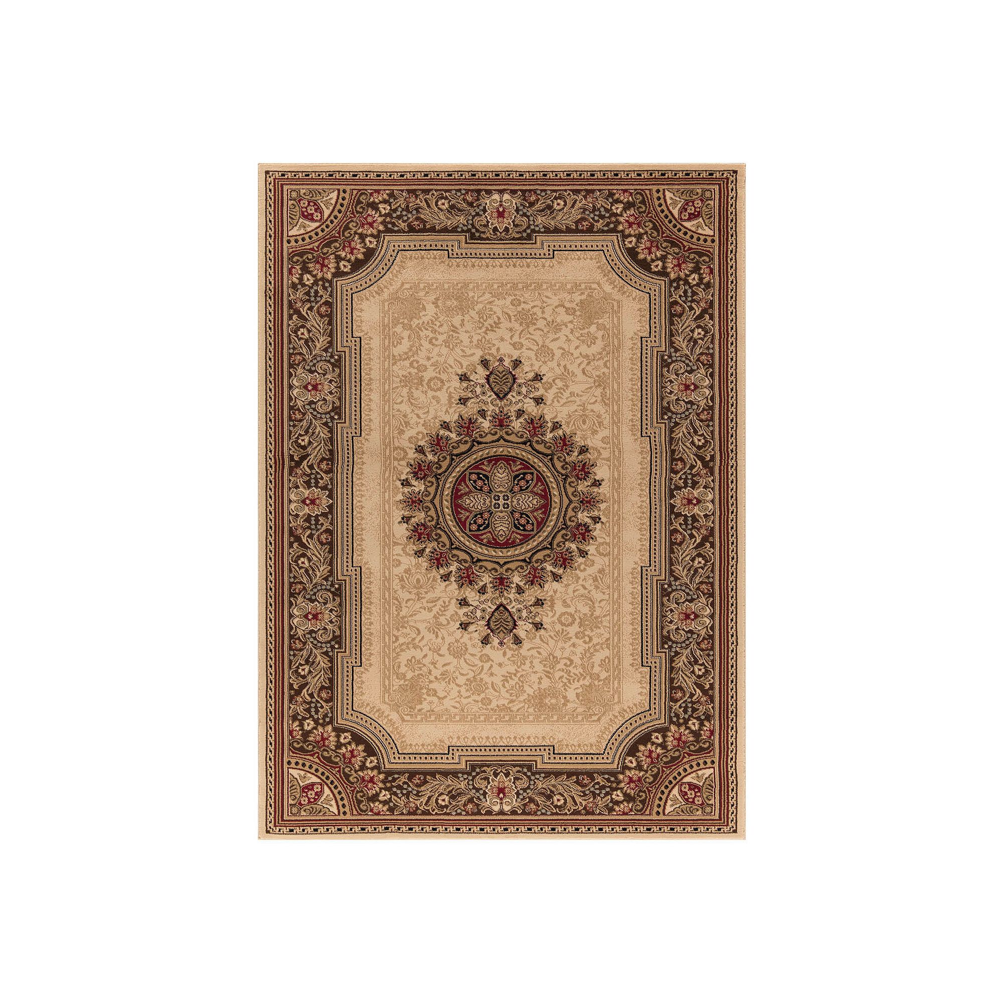 Merinos Chateau Floral Framed Rug, Ivory