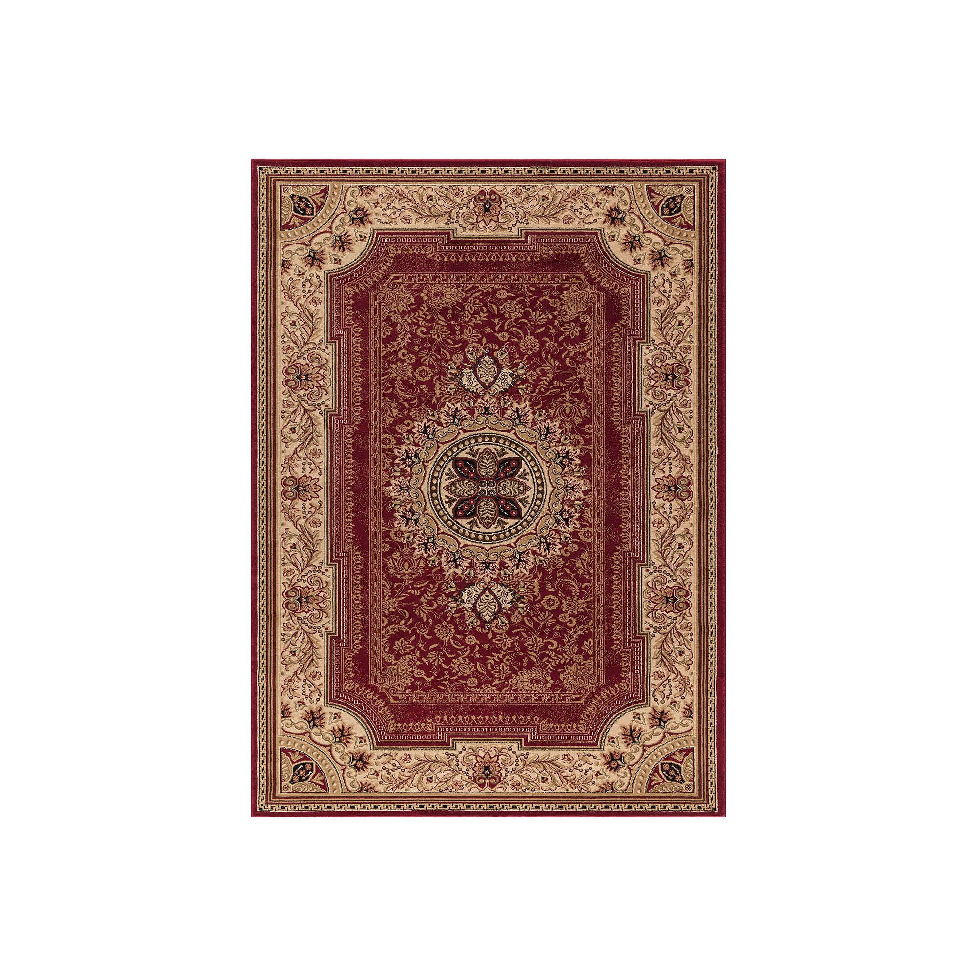 Merinos Chateau Floral Framed Rug, Red