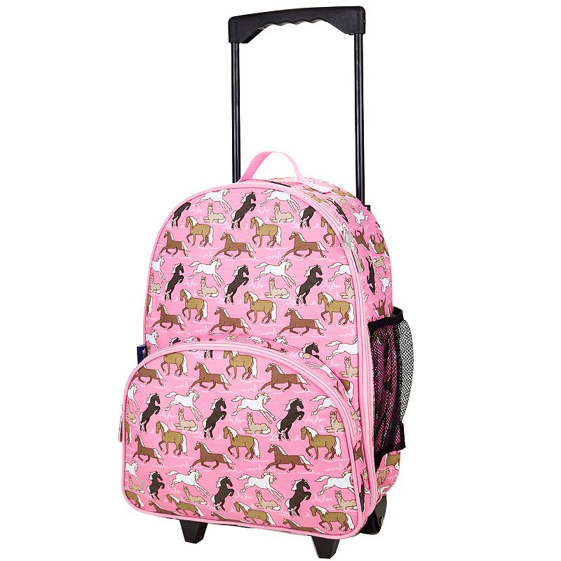 Kids Wildkin Print Rolling Suitcase, Pink