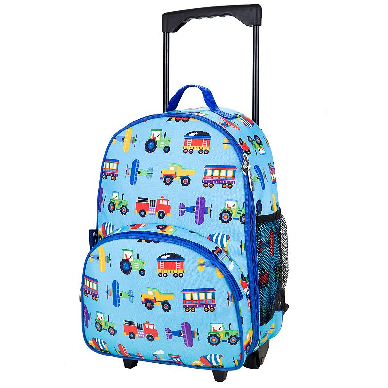 Kids Wildkin Print Rolling Suitcase, Blue