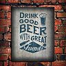 ''Good Beer Great Friends'' Wall Art