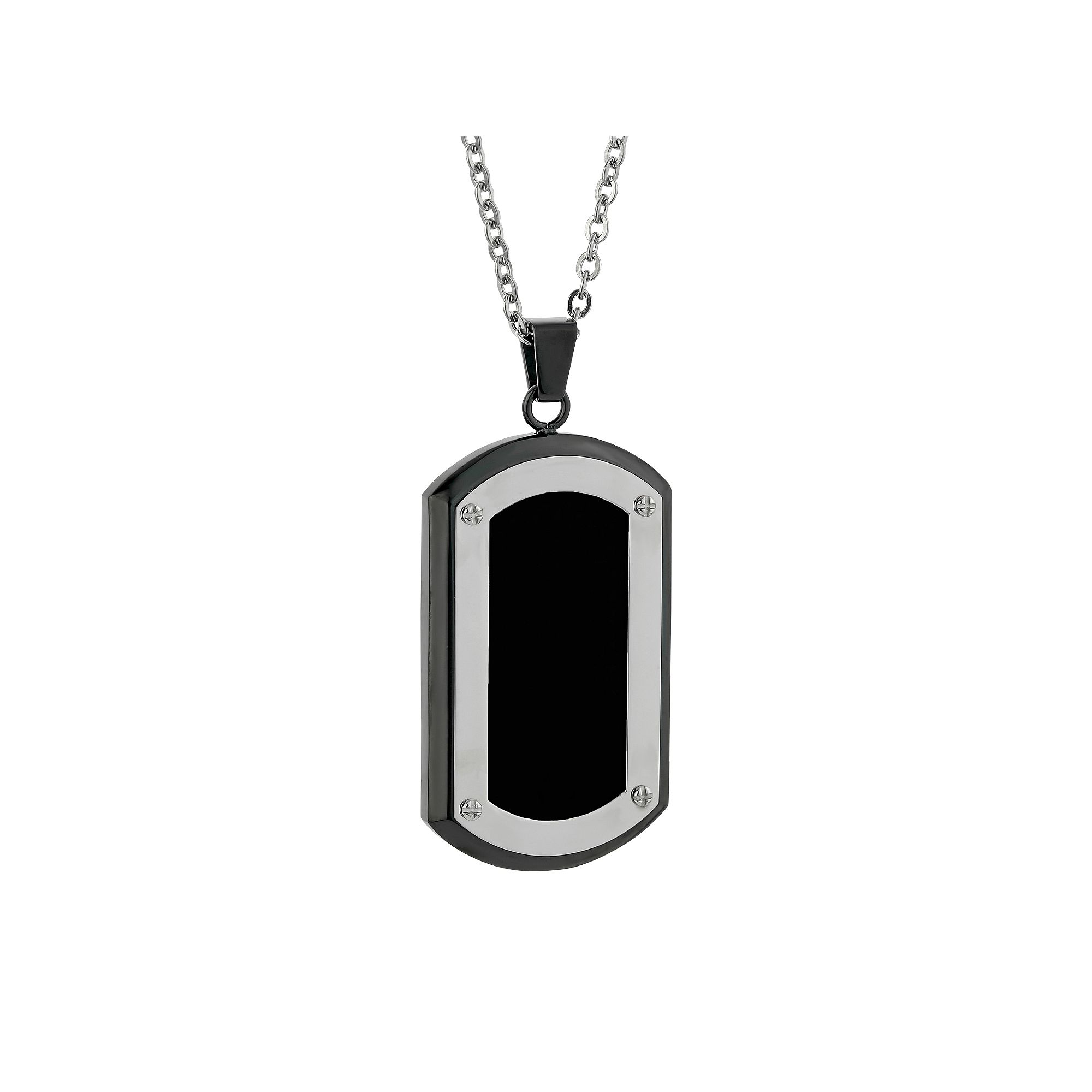 LYNX Stainless Steel Two Tone Dog Tag Necklace - Men, Mens, Size: 22, B