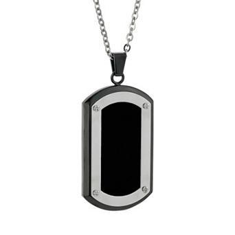 LYNX Stainless Steel Two Tone Dog Tag Necklace - Men