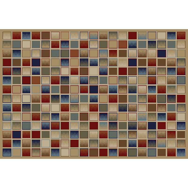 Merinos Checkboard Geometric Rug, Yellow, 6.5X9 Ft