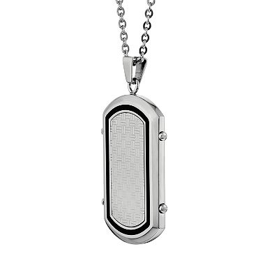LYNX Stainless Steel & Resin Dog Tag Necklace - Men