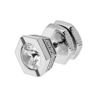 LYNX Cubic Zirconia Stainless Steel Stud - Single Earring