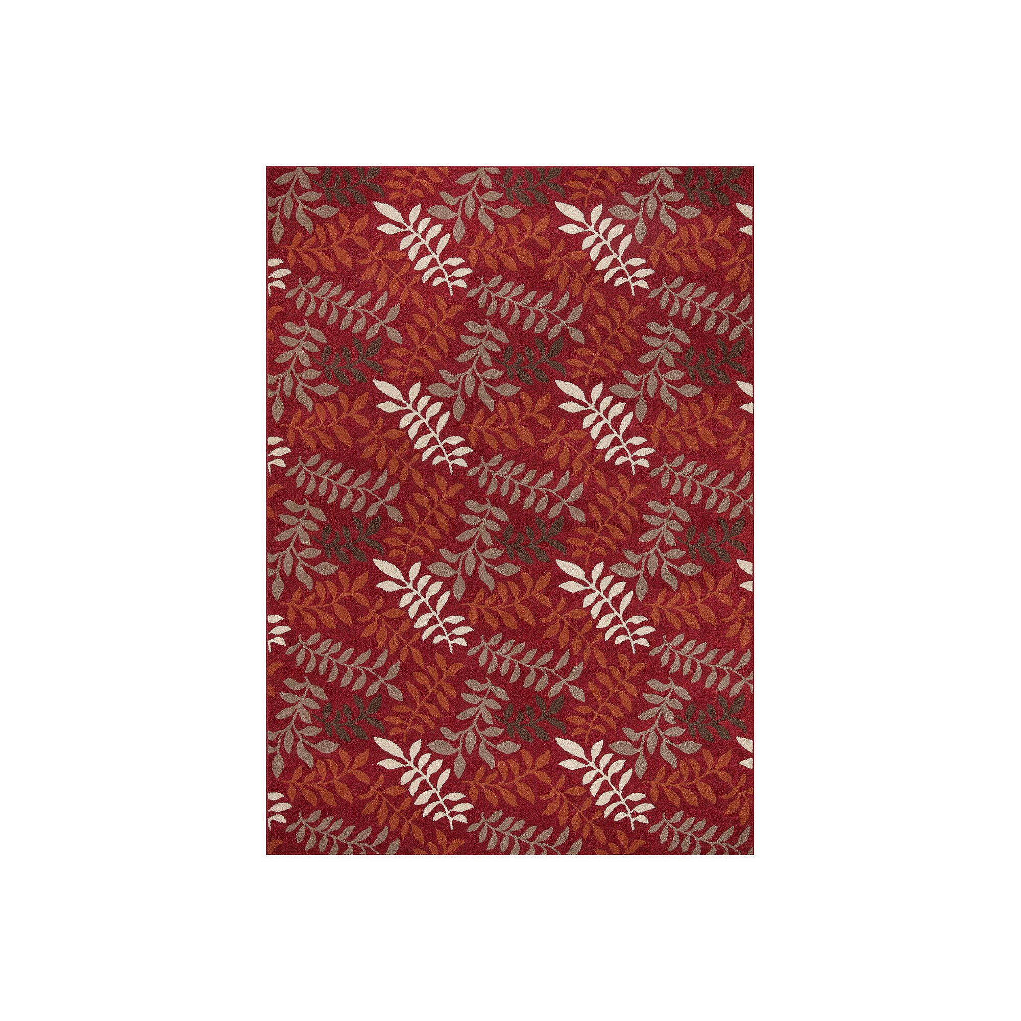 Merinos Talya Leaf Rug, Red