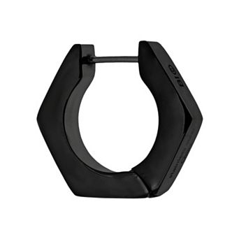 LYNX Black Ion-Plated Stainless Steel Hoop - Single Earring