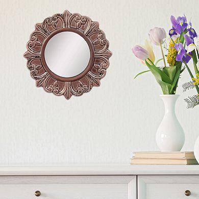 Stonebriar Collection Round Textured Wall Mirror