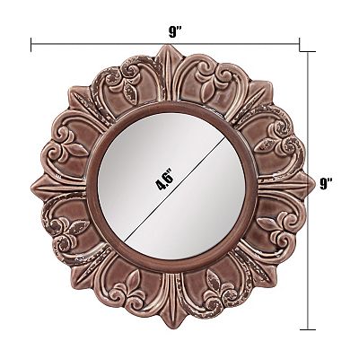 Stonebriar Collection Round Textured Wall Mirror