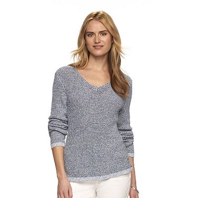 Women s Chaps Marled V Neck Sweater
