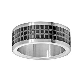 LYNX Stainless Steel Two Tone Grid Band - Men