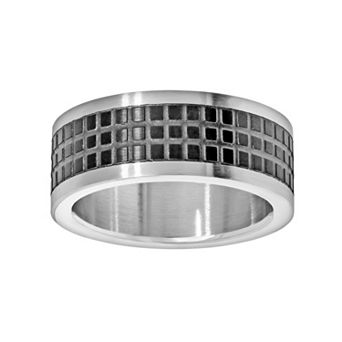 LYNX Stainless Steel Two Tone Grid Band - Men