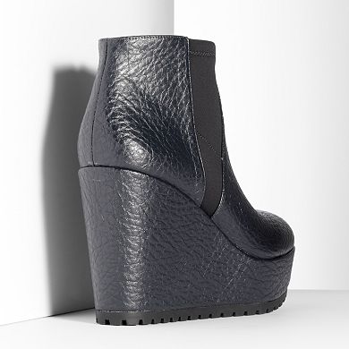 Simply Vera Vera Wang Women's Stretch Platform Wedge Ankle Booties