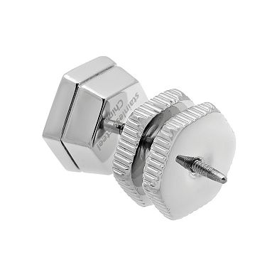 LYNX Diamond Accent Stainless Steel Screwhead Stud - Single Earring