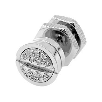 LYNX Diamond Accent Stainless Steel Screwhead Stud - Single Earring