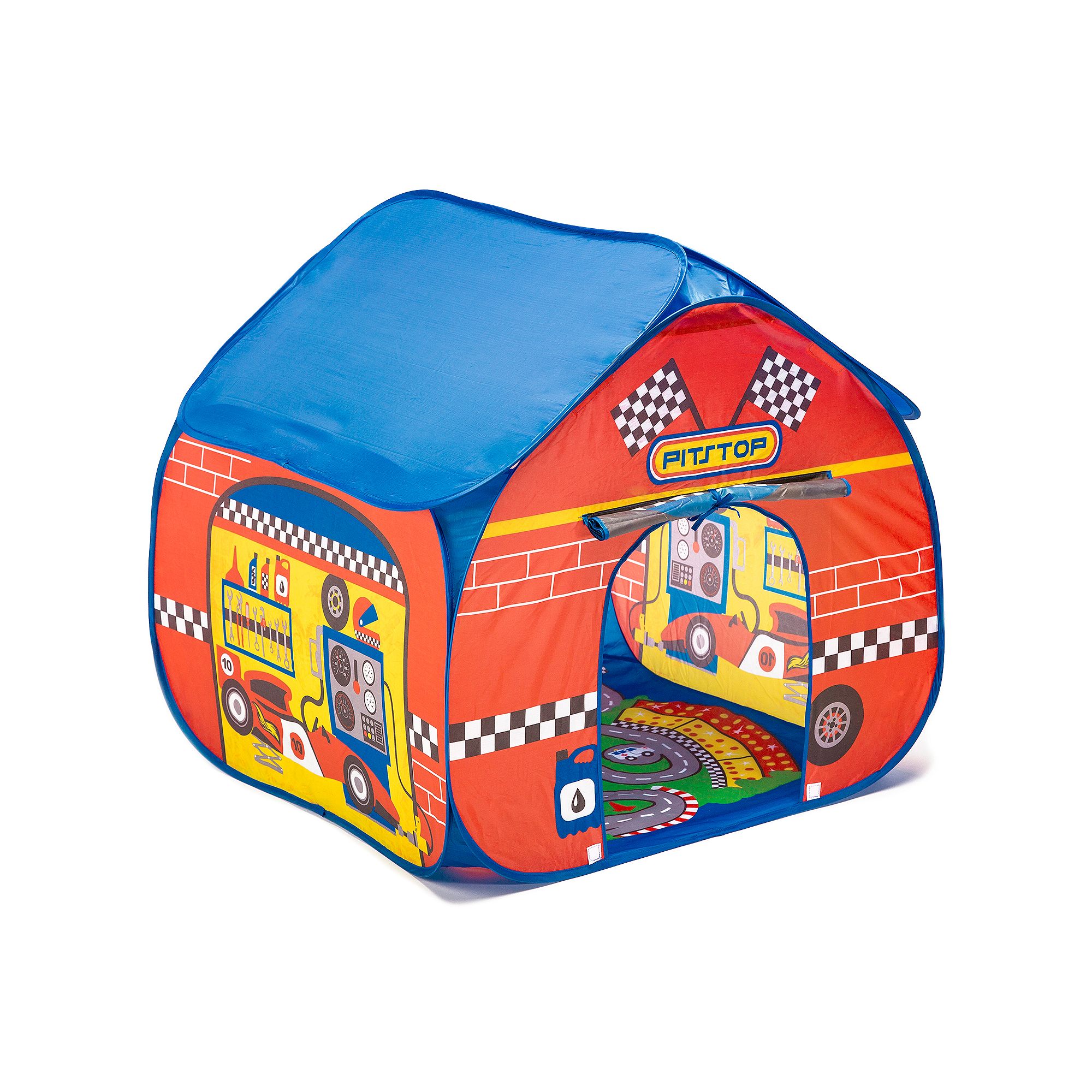 Fun2Give  Pop-it-Up Pit Stop Tent with Race Mat, Multicolor