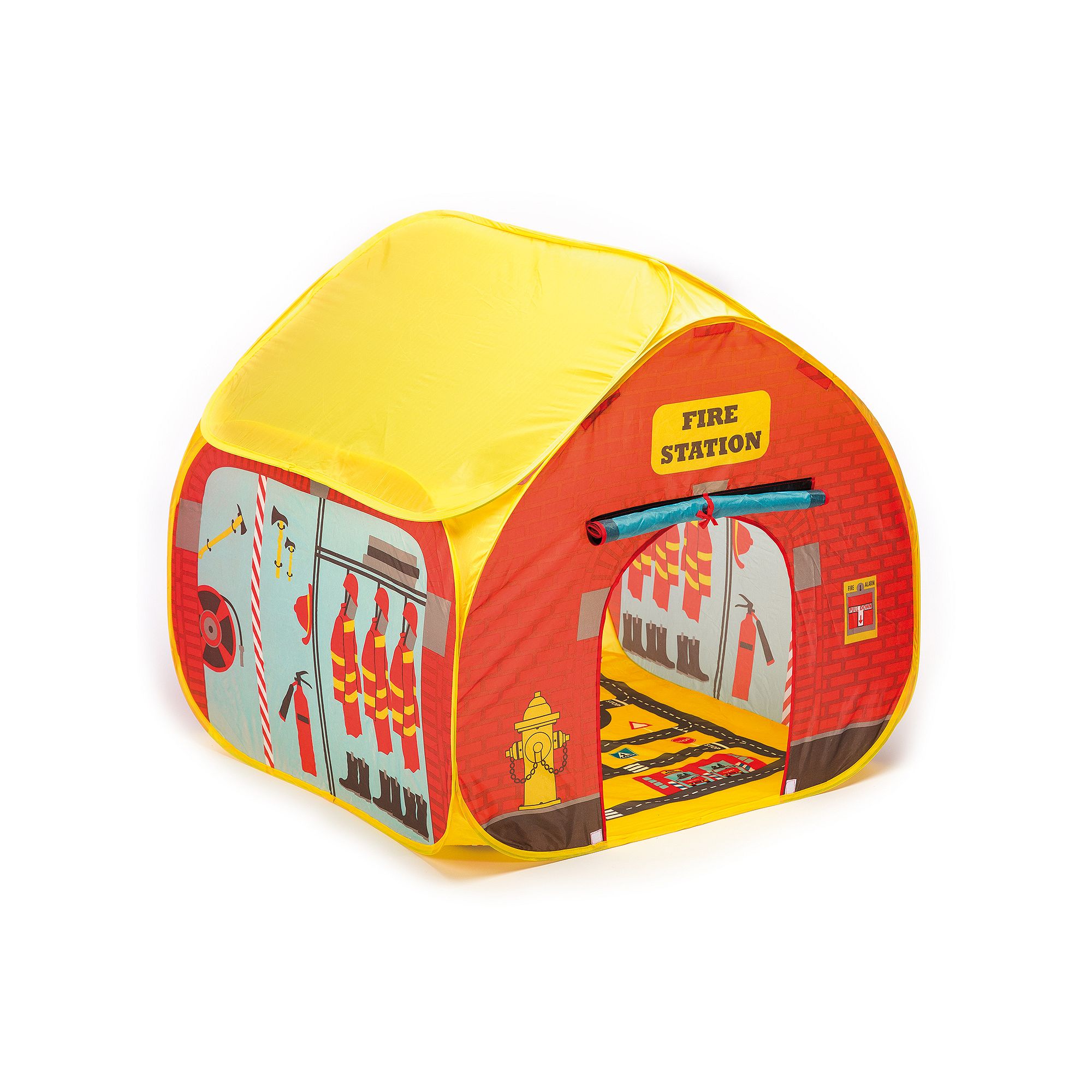 Fun2Give Pop-it-Up Firehouse Tent with Race Mat, Multicolor