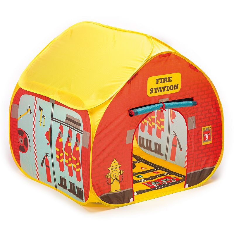 Fun2Give Pop-it-Up Firehouse Tent with Race Mat, Multicolor