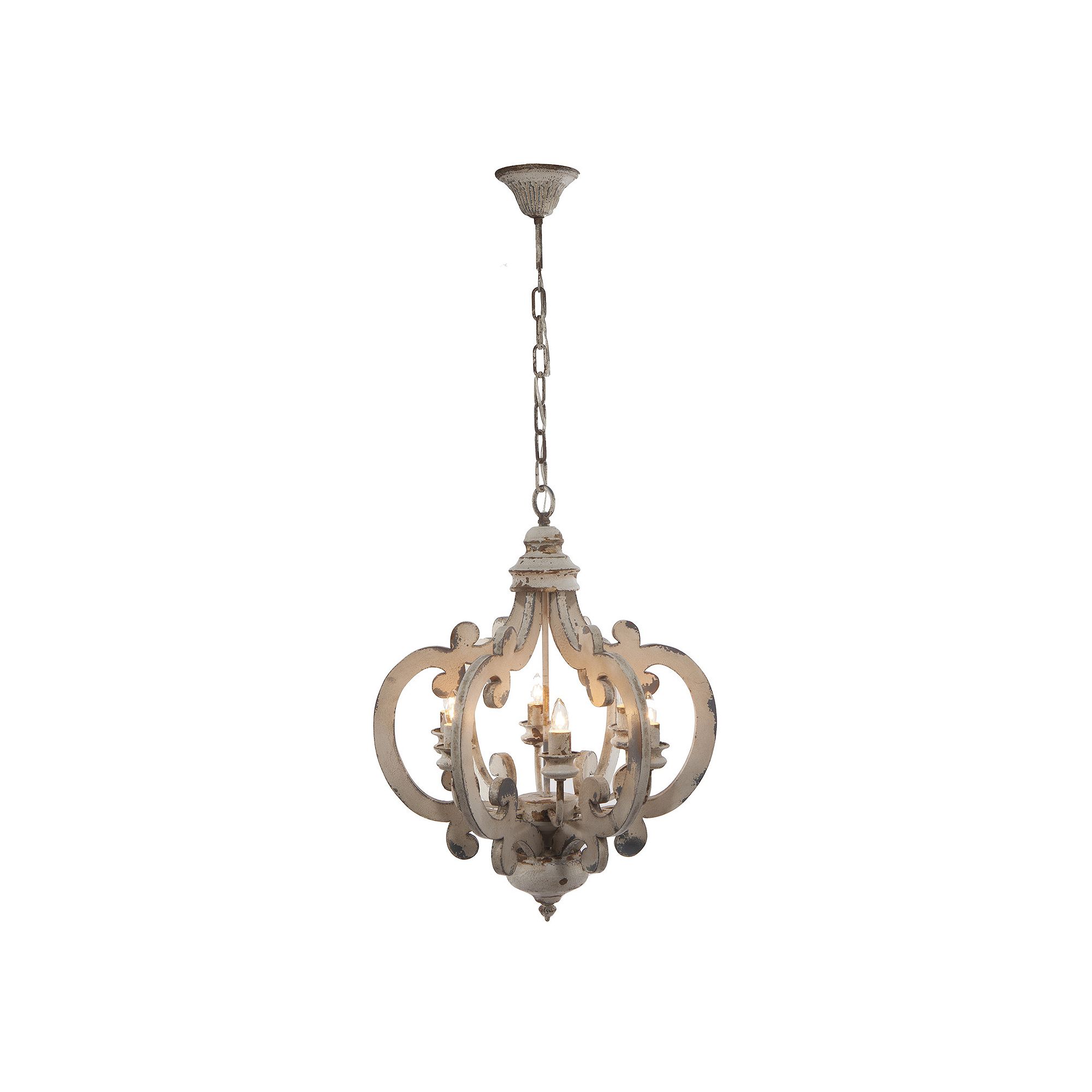 Wooden Hanging Chandelier, Multicolor