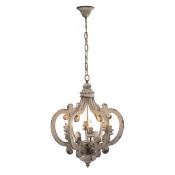 A&B Home Wooden Hanging Chandelier