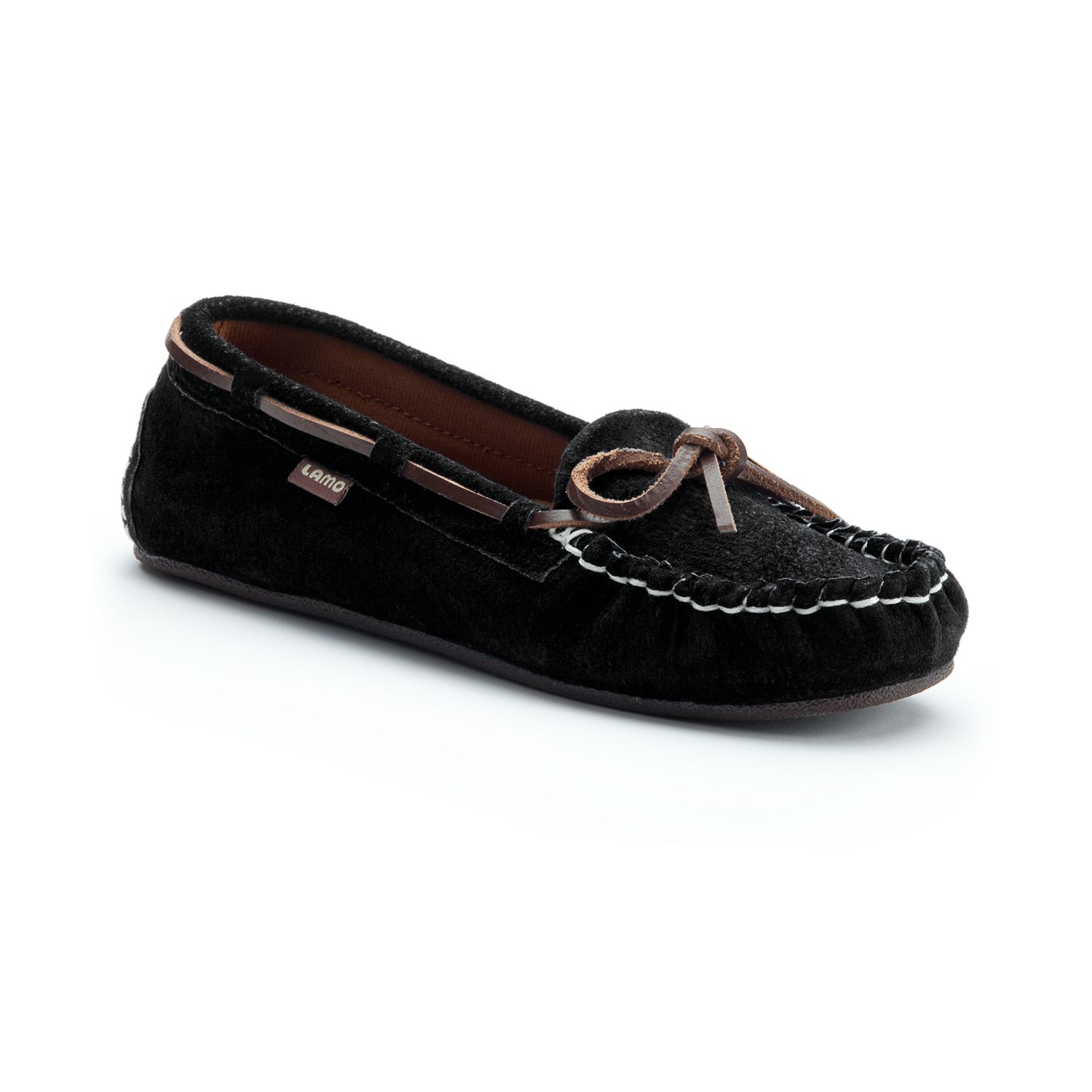 black moccasin slippers