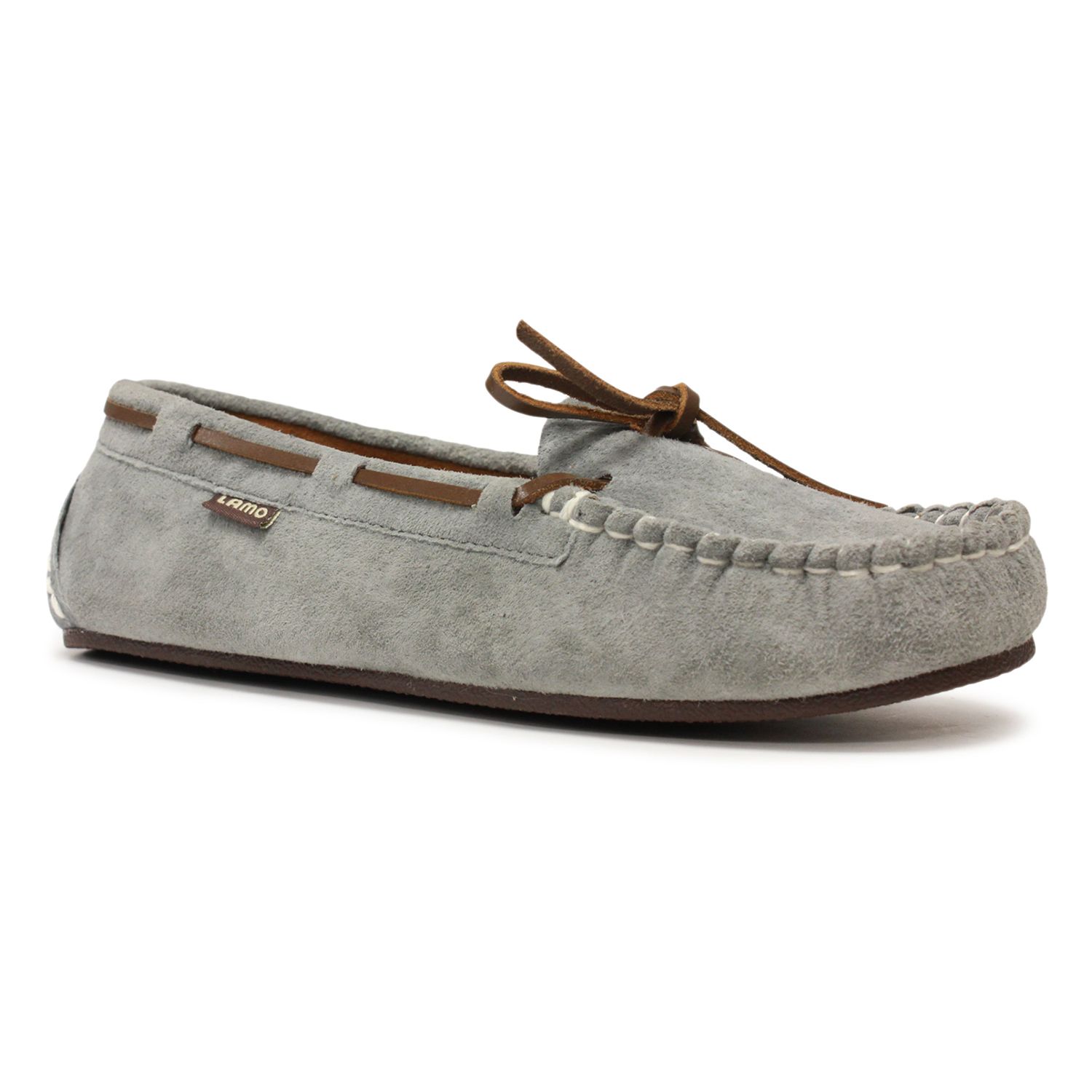 grey moccasin slippers