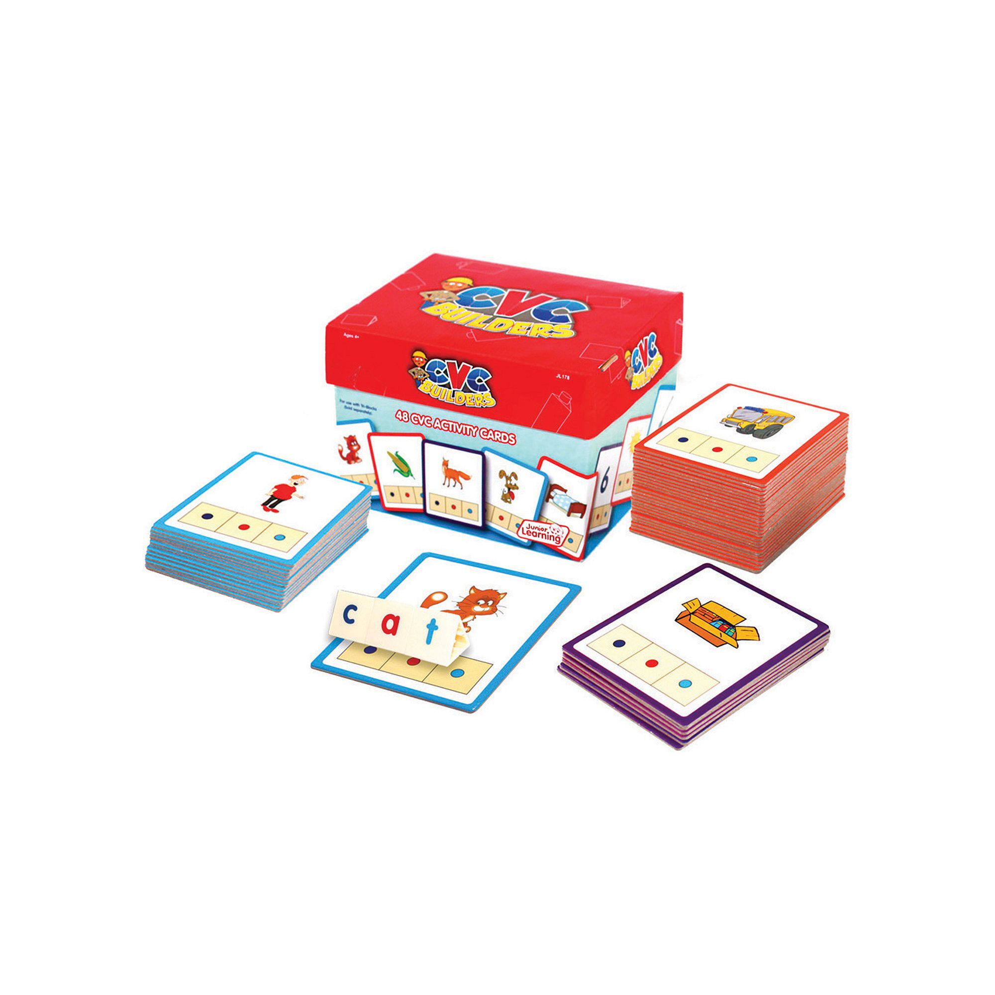 Junior Learning CVC Word Builders Activity Cards, Multicolor