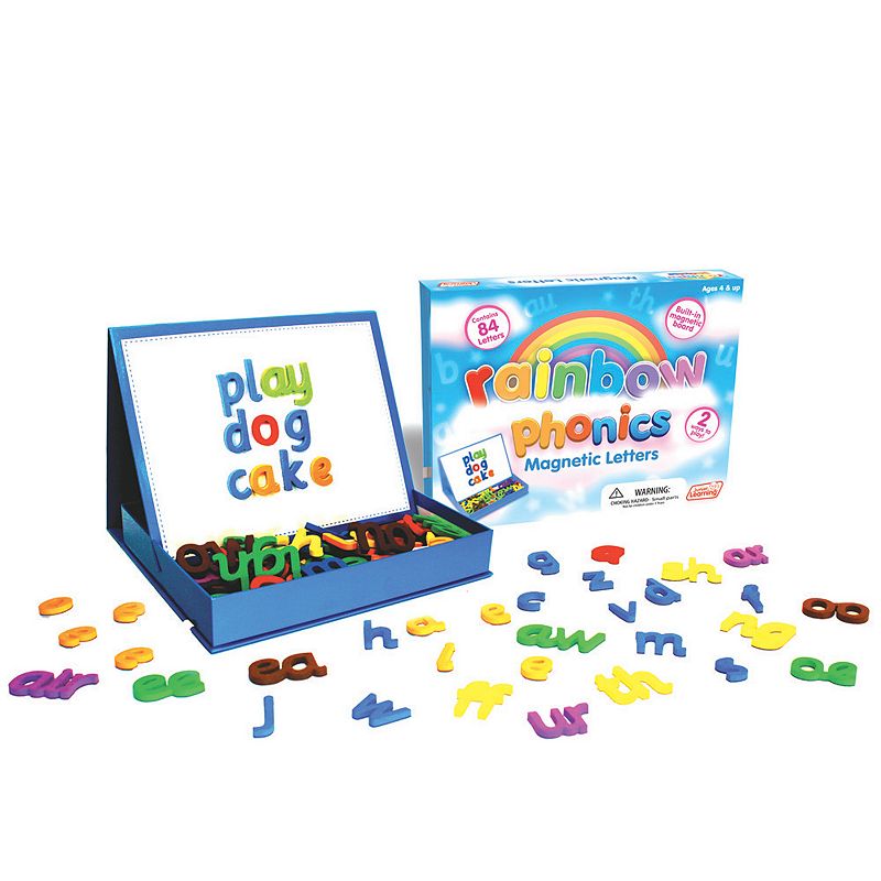 Junior Learning Rainbow Phonics Magnetic Letters & Built-In Magnetic Board,